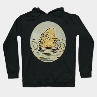 Alien fish floats in the lake Hoodie